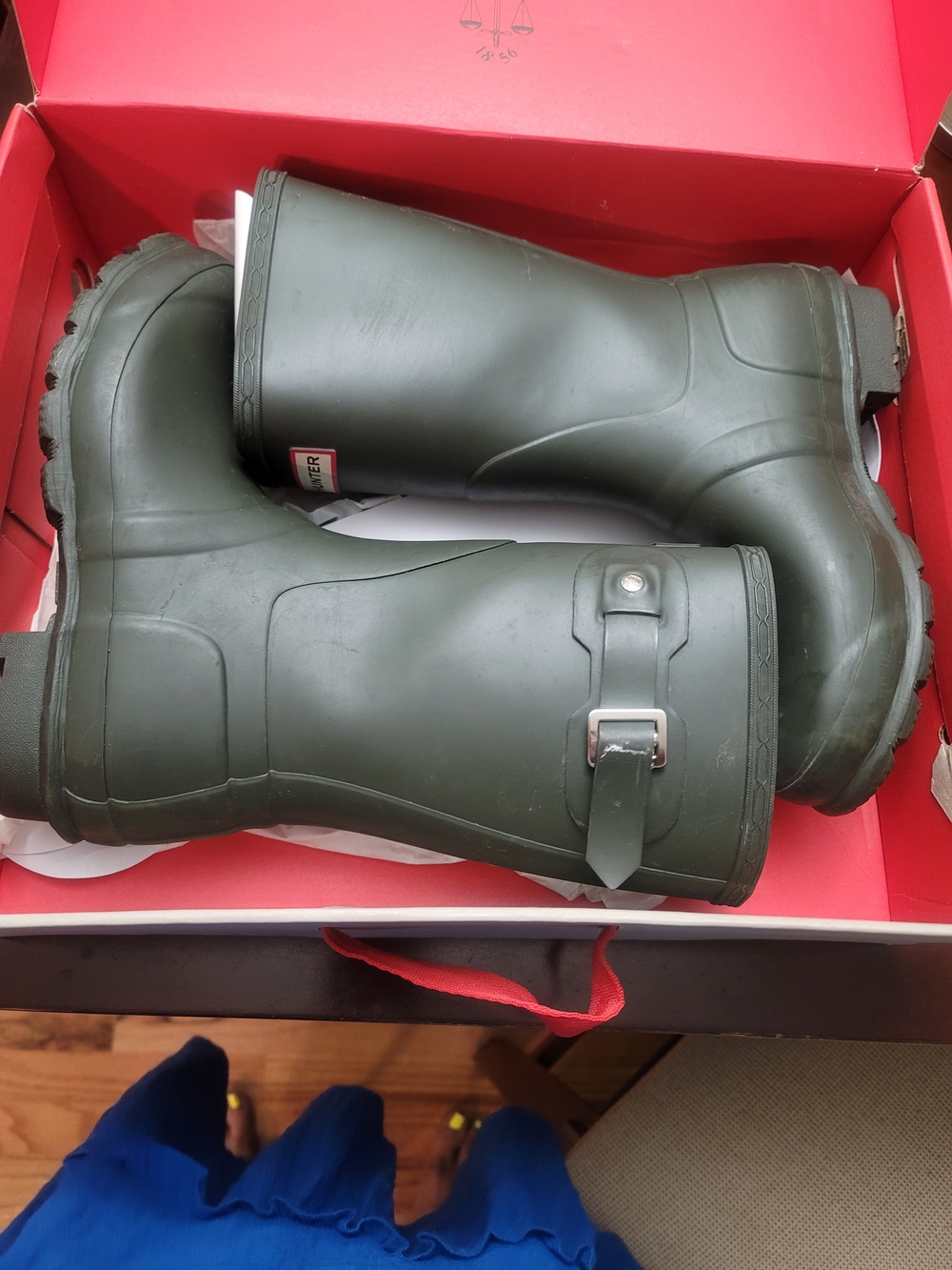 Hunter Original Back Adjustable Rain Boots - Green